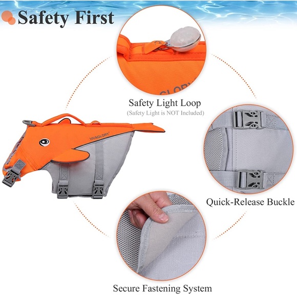 Medium Dog Life Vest, Reflective Whale-Shape Life Vest - Picture 11 of 12